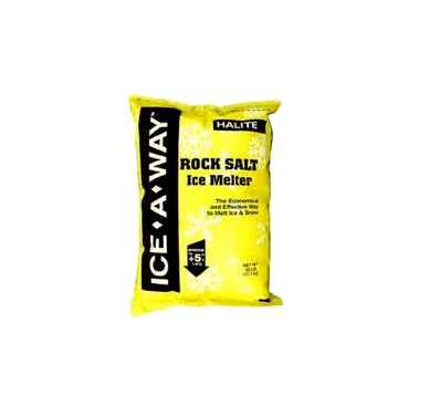 Ice-A-Way Rock Salt 50 lb Yellow Bag - 49 per pallet - Snow & Ice Control
